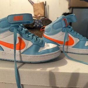 Nike Kids Sky Blue and Orange Sneakers